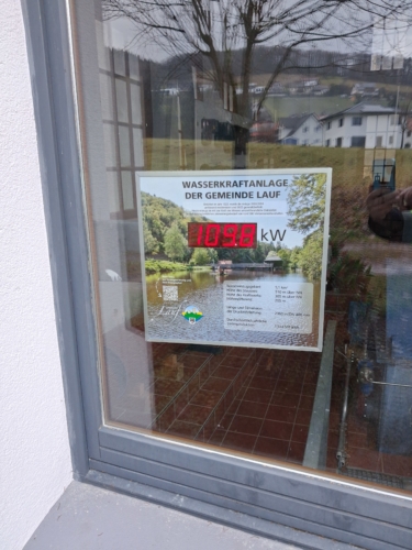 Stromproduktion des Wasserkraftwerks