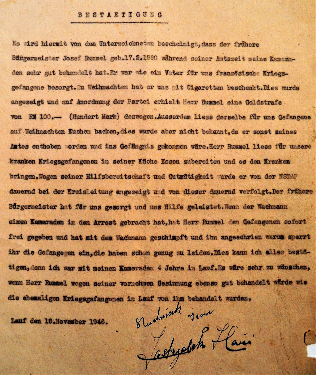 Josef Rummel, Bürgermeister von Lauf 1928 1946 › Lauf im Schwarzwald